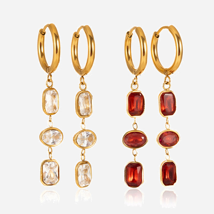 Marea Cascading Zirconia Huggie Earrings