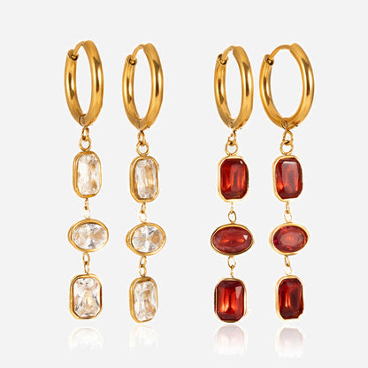 Marea Cascading Zirconia Huggie Earrings