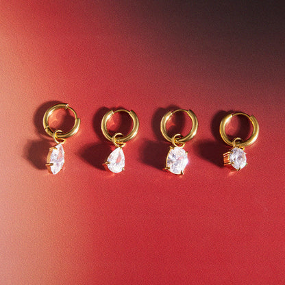 Marea Navette Crystal Hoop Earrings