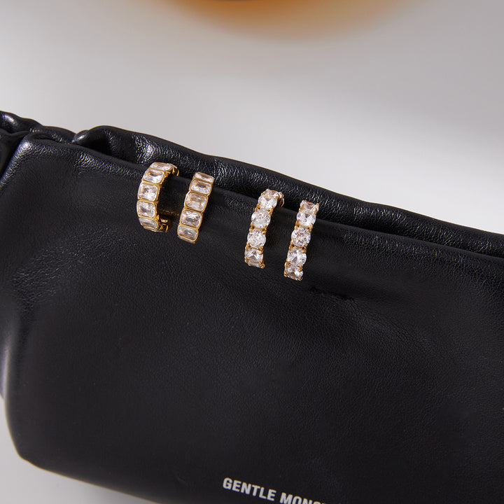 Duna Stone-Set Open Hoop Earrings