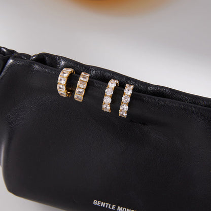 Duna Stone-Set Open Hoop Earrings