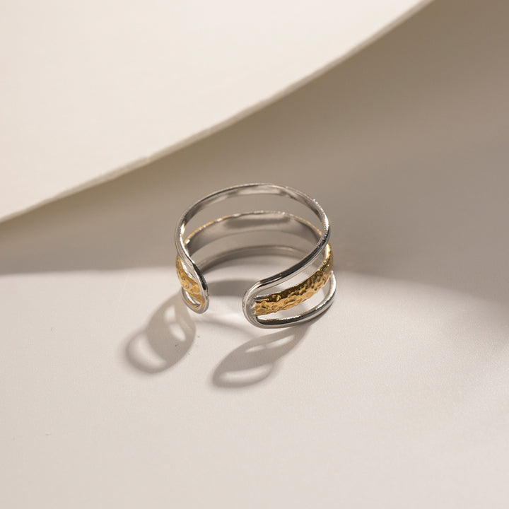 Sandbar Layered Hammered Ring