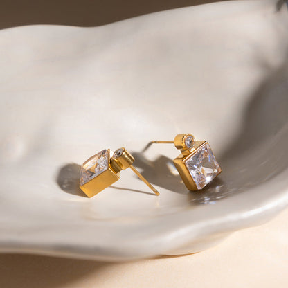 Salina Faceted Zircon Stud Earrings