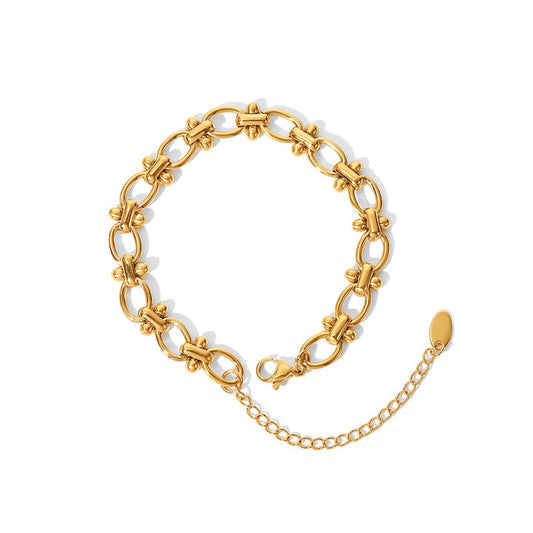 Marea Beaded Oval Link Bracelet