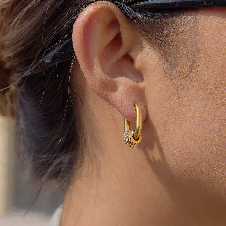 Salina Gliding Pavé Huggie Earrings