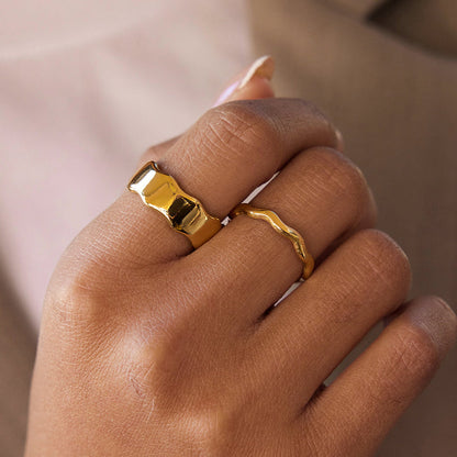 Calanque Rippled Duo Ring