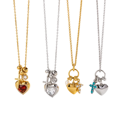 Salina Pearl Charm Cluster Necklace