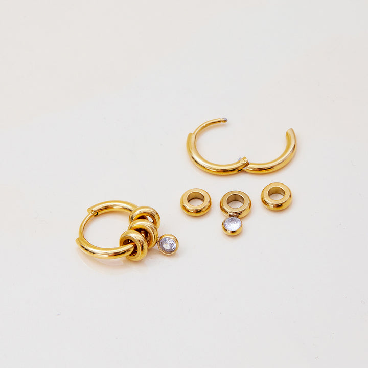 Solene Looped Zircon Huggie Earrings