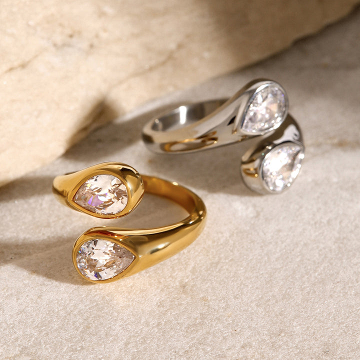 Marea Twin Pear Cuff Ring