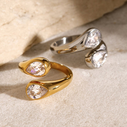 Marea Twin Pear Cuff Ring