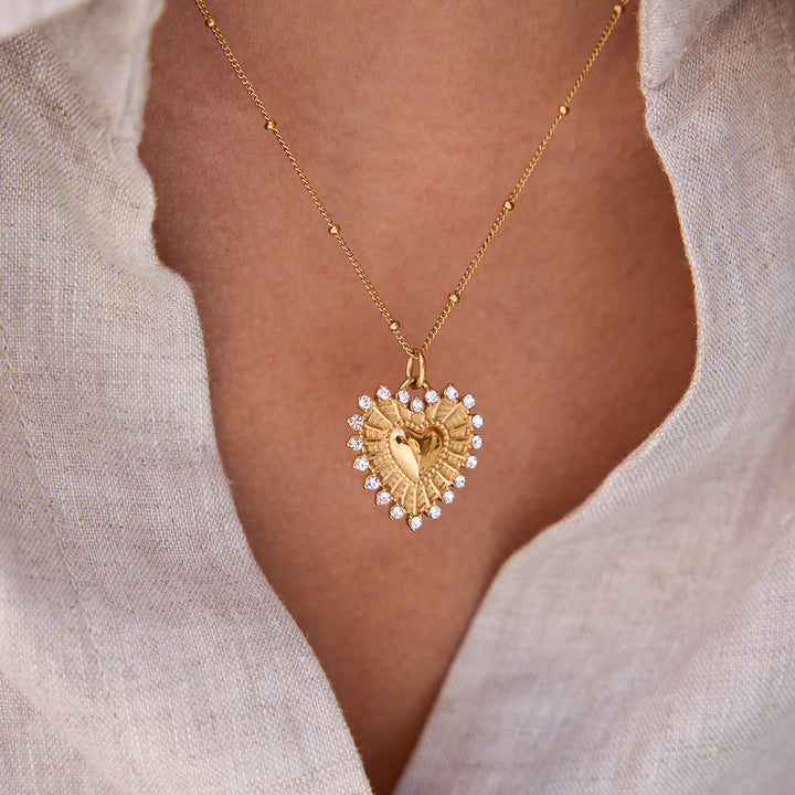 Salina Fluted Heart Necklace
