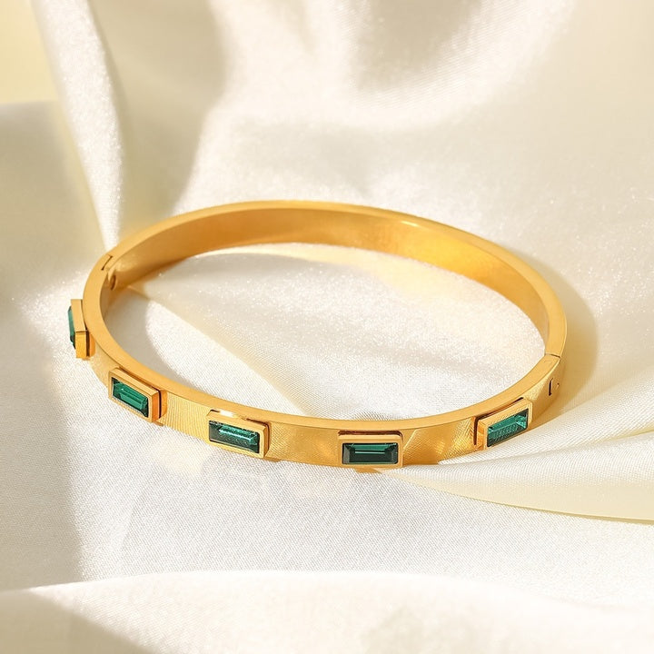 Marea Verdant Stone Bangle Bracelet