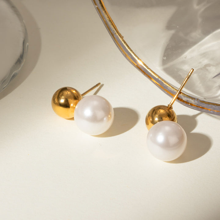 Solana Orb and Pearl Stud Earrings