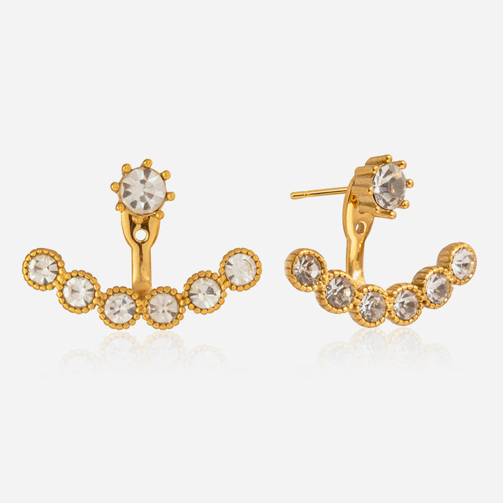 Marea Fanned Stone Jacket Earrings