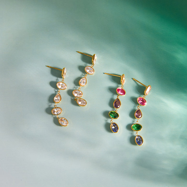 Marea Linked Crystal Cascade Earrings
