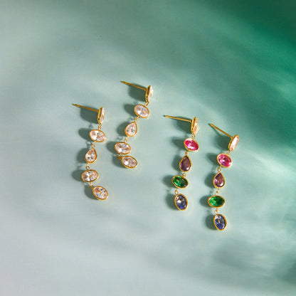 Marea Linked Crystal Cascade Earrings