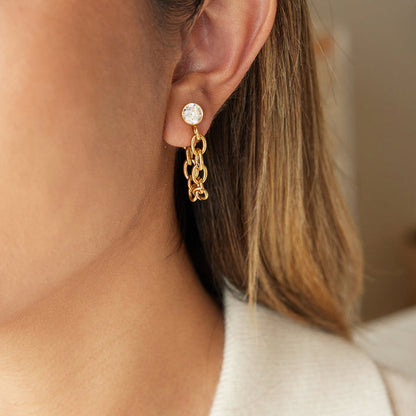 Ondine Hammered Link Earrings