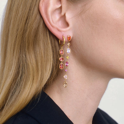 Marea Cascading Zirconia Huggie Earrings