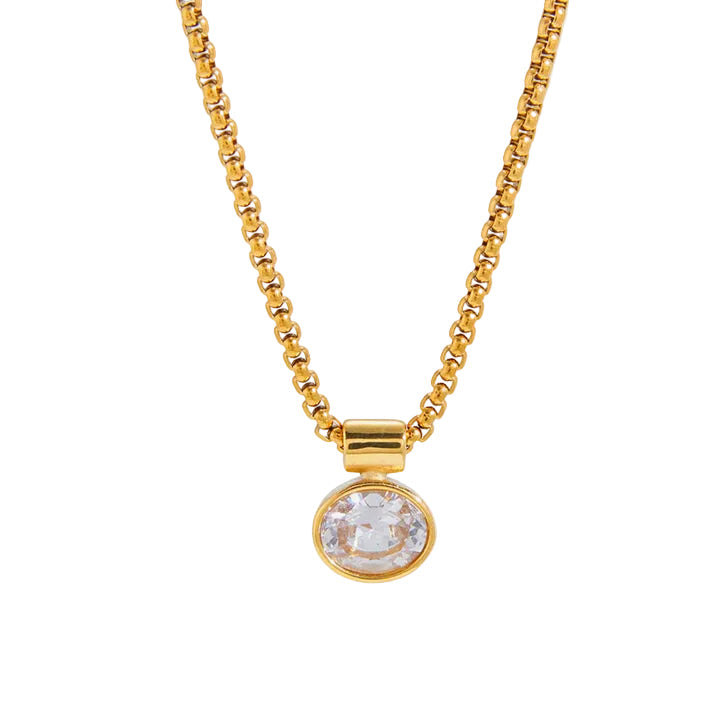 Caleta Framed Oval Crystal Necklace
