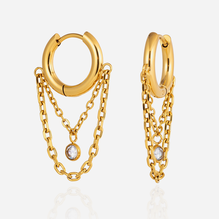 Nerea Draped Stone Huggie Earrings