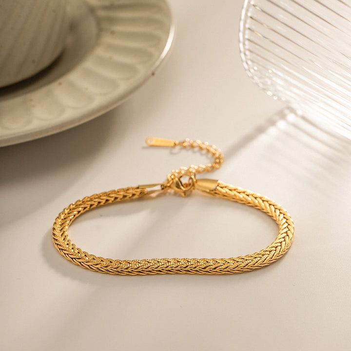 Marea Flat Plaited Chain Bracelet