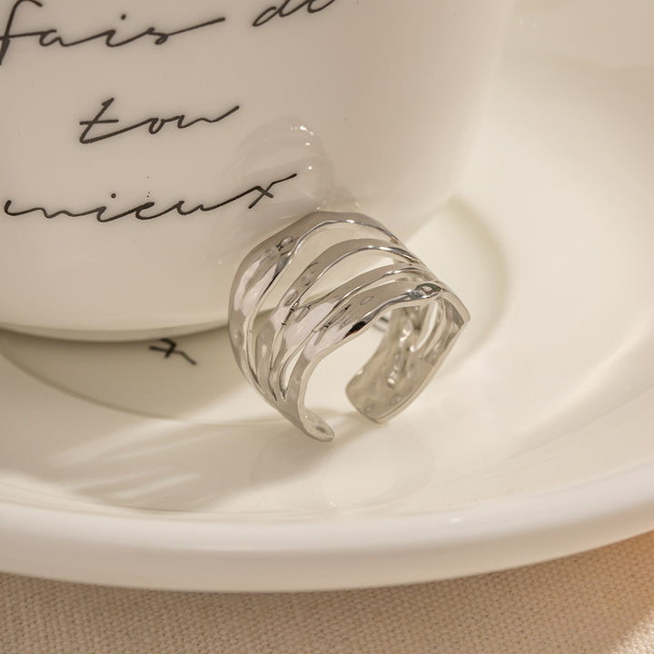 Marea Hammered Stacked Ring