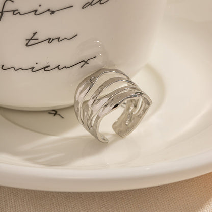 Marea Hammered Stacked Ring