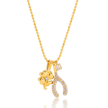 Halcyon Shamrock Charm Duo Necklace