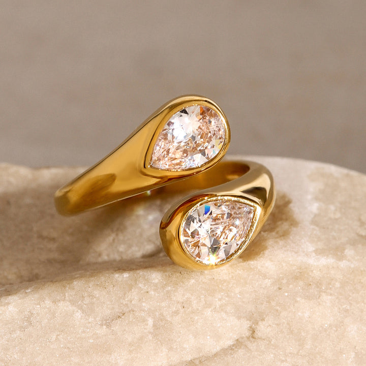 Marea Twin Pear Cuff Ring