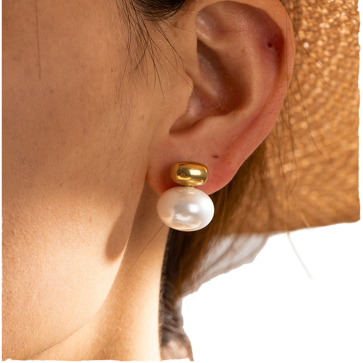 Halcyon Domed Pearl Earrings