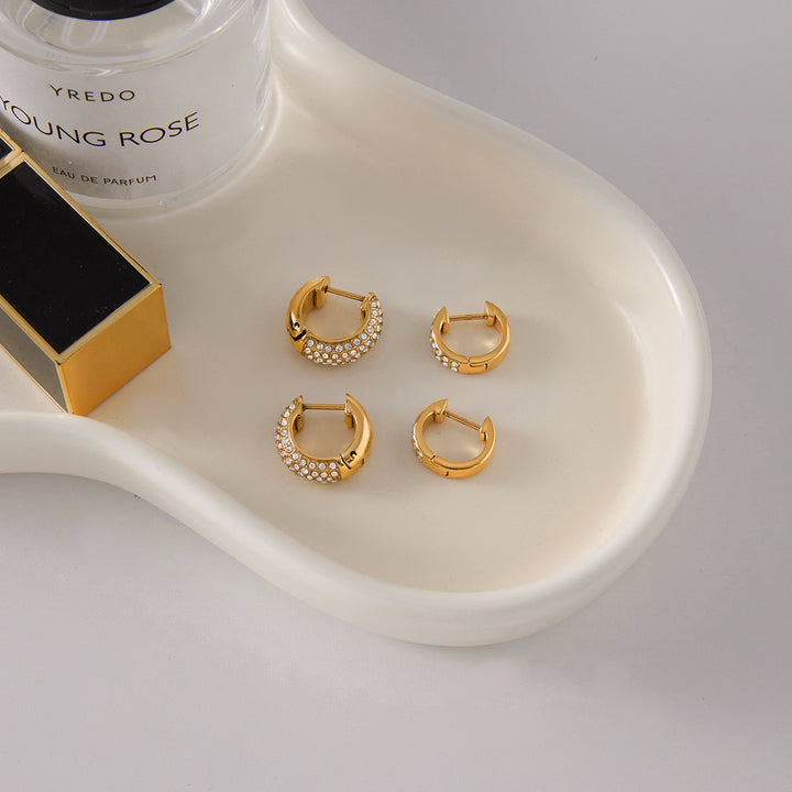 Seafoam Twin-Row Crystal Huggie Earrings