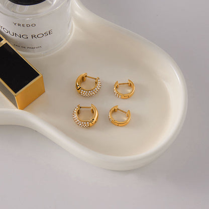 Seafoam Twin-Row Crystal Huggie Earrings