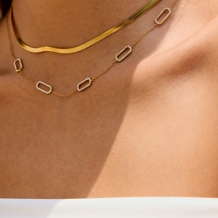 Calanque Zircon Link Necklace