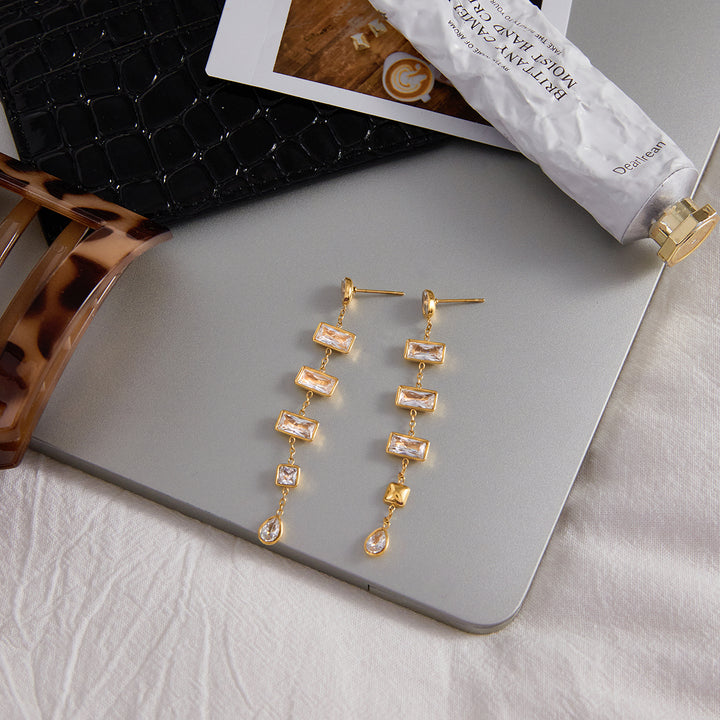 Ondine Tiered Zircon Drop Earrings
