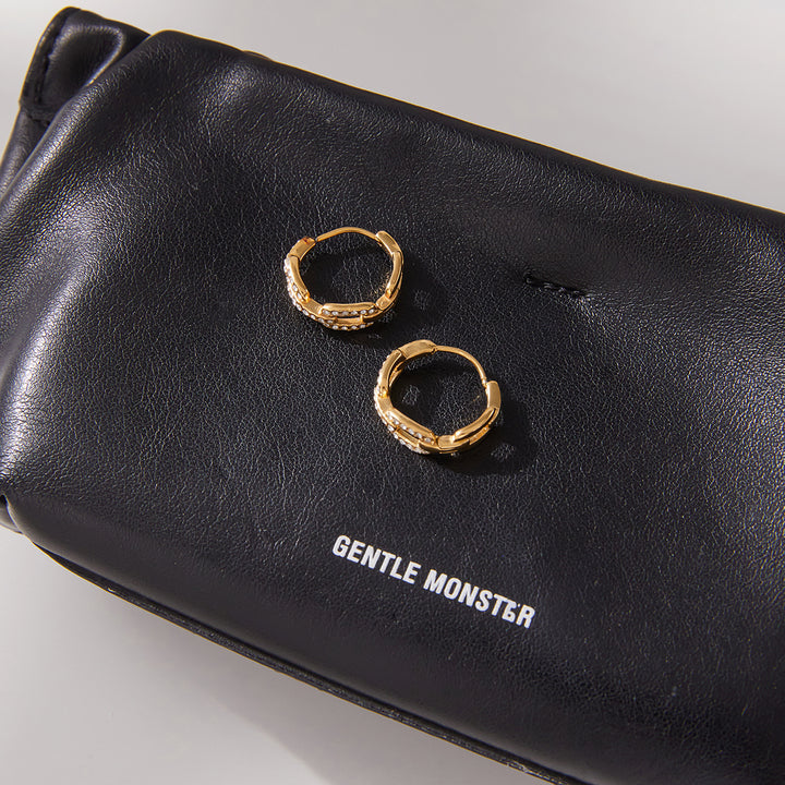Cassis Faceted Link Hoop Earrings