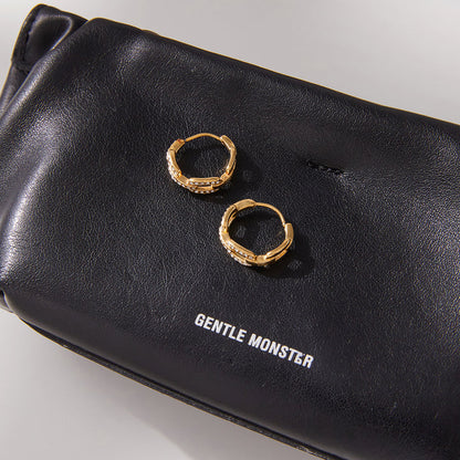 Cassis Faceted Link Hoop Earrings