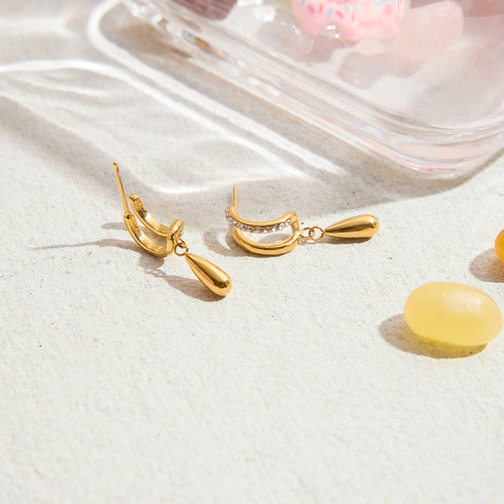 Marea Zircon Arc Droplet Earrings
