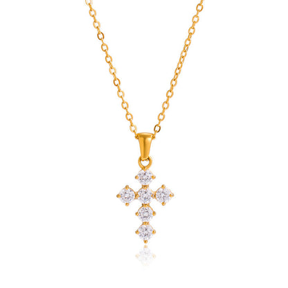 Solene Crystal Cross Necklace