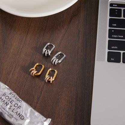 Salina Gliding Pavé Huggie Earrings