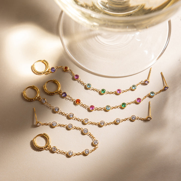 Anemone Gemstone Cascade Earrings