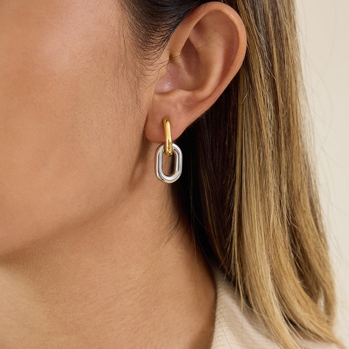Marea Mixed Metal Drop Earrings