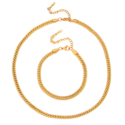 Marea Flat Plaited Chain Bracelet