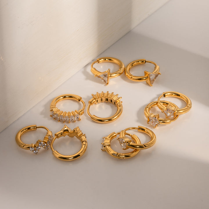 Marea Stone Row Hoop Earrings
