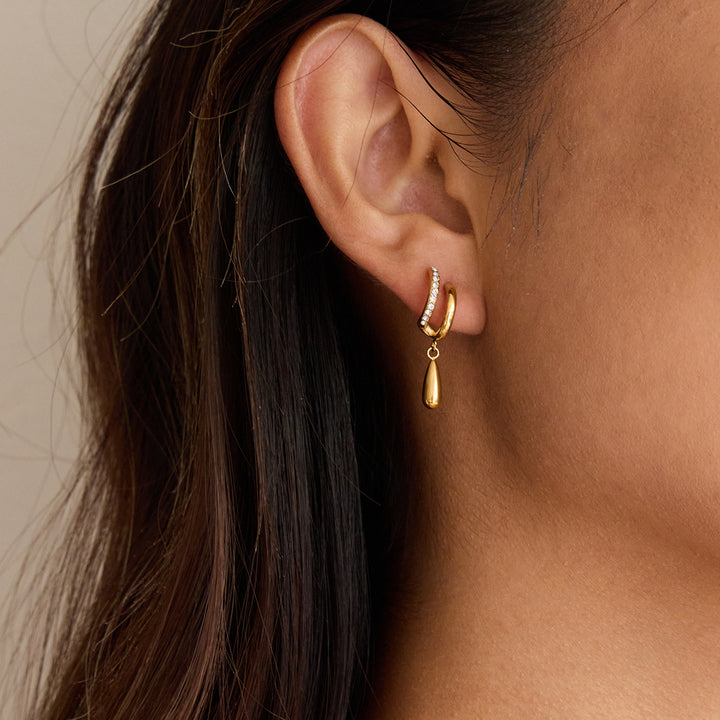 Marea Zircon Arc Droplet Earrings