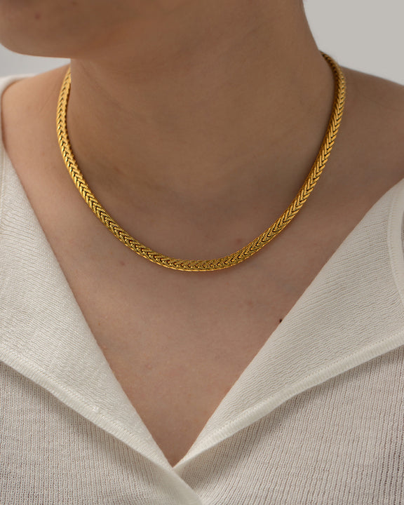 Marea Flat Plaited Chain Bracelet