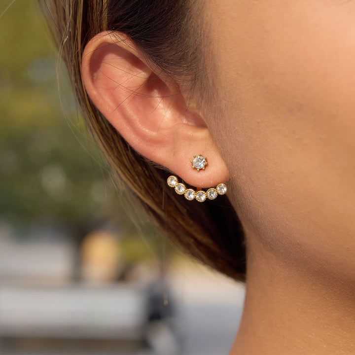 Marea Fanned Stone Jacket Earrings