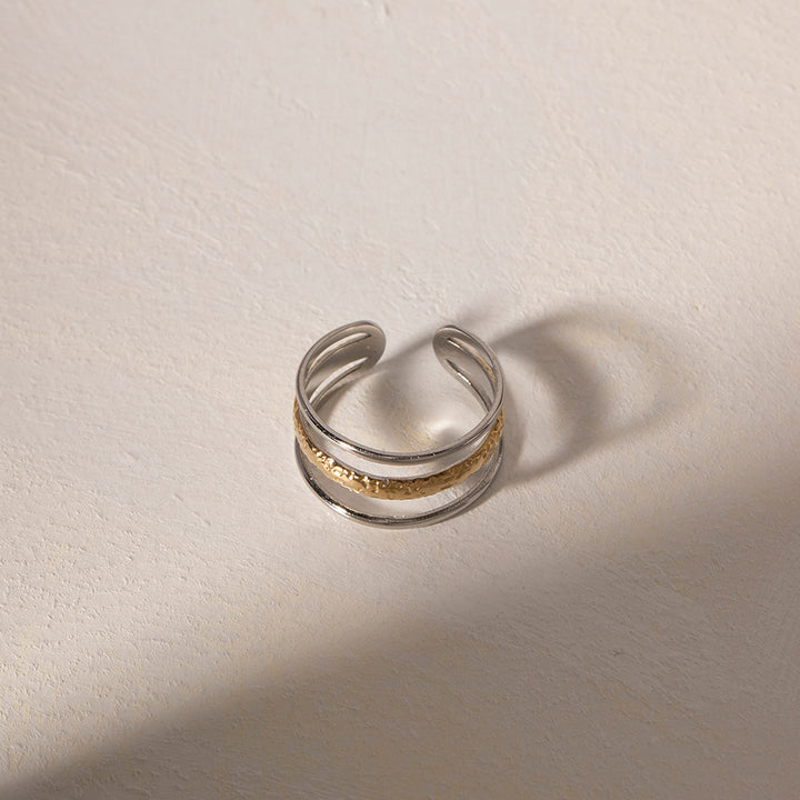 Sandbar Layered Hammered Ring