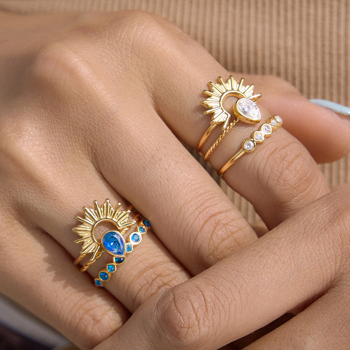 Lagoon Gilded Ray Ring