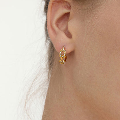 Cassis Faceted Link Hoop Earrings