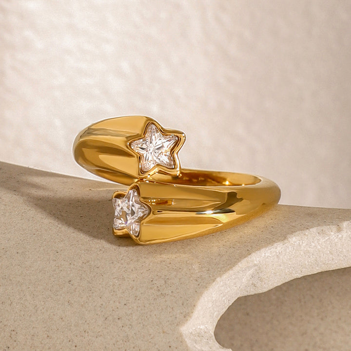 Vela Double Star Open Ring